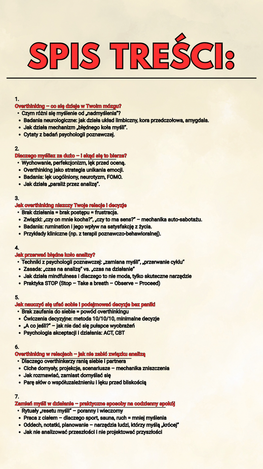 Pokonaj Overthinking: Jak przestać myśleć za dużo i zacząć żyć naprawdę. (E-book)
