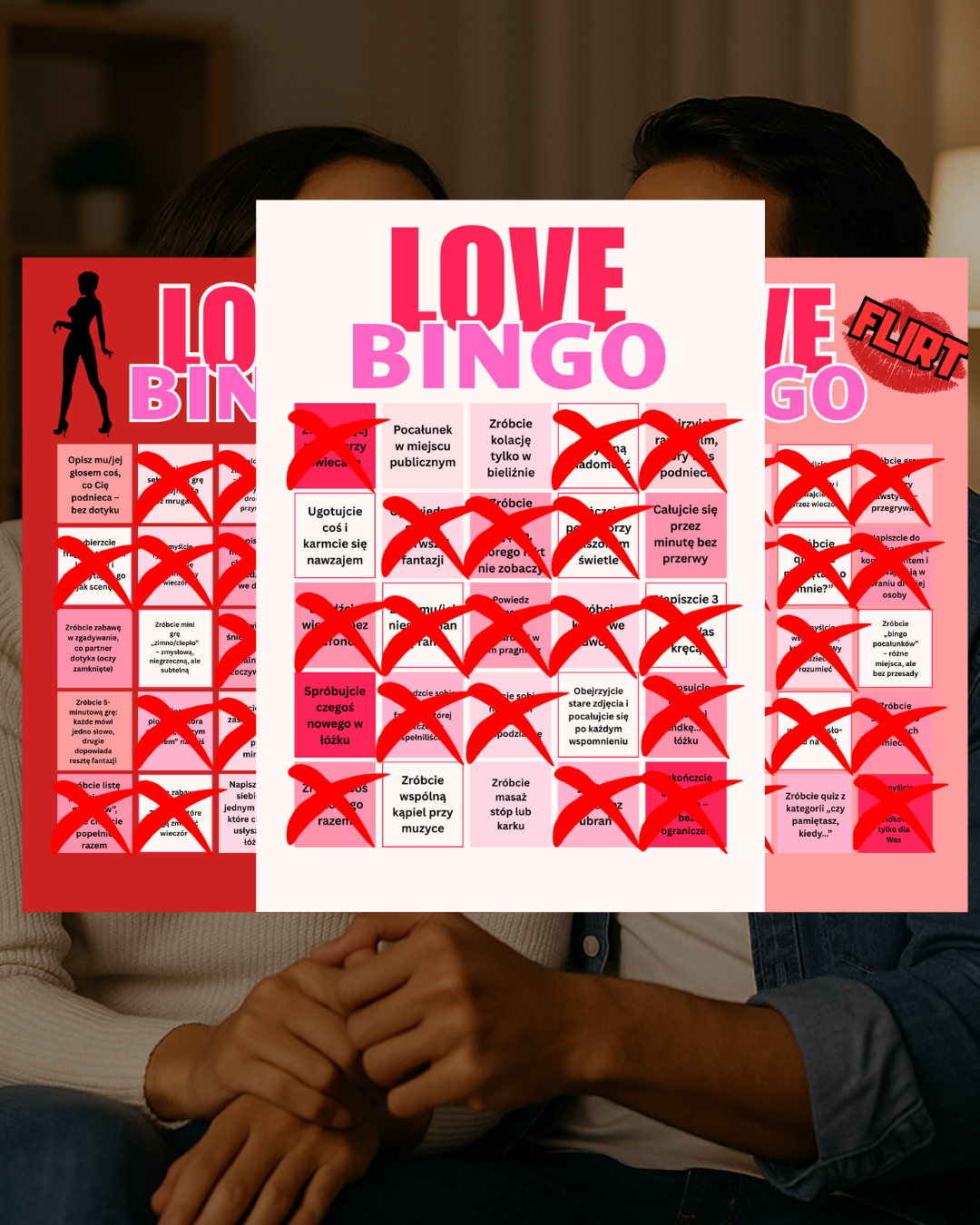 LOVE BINGO – 3 wersje w 1: Klasyczne, Flirt i 18+ | Gra dla par, która zbliża