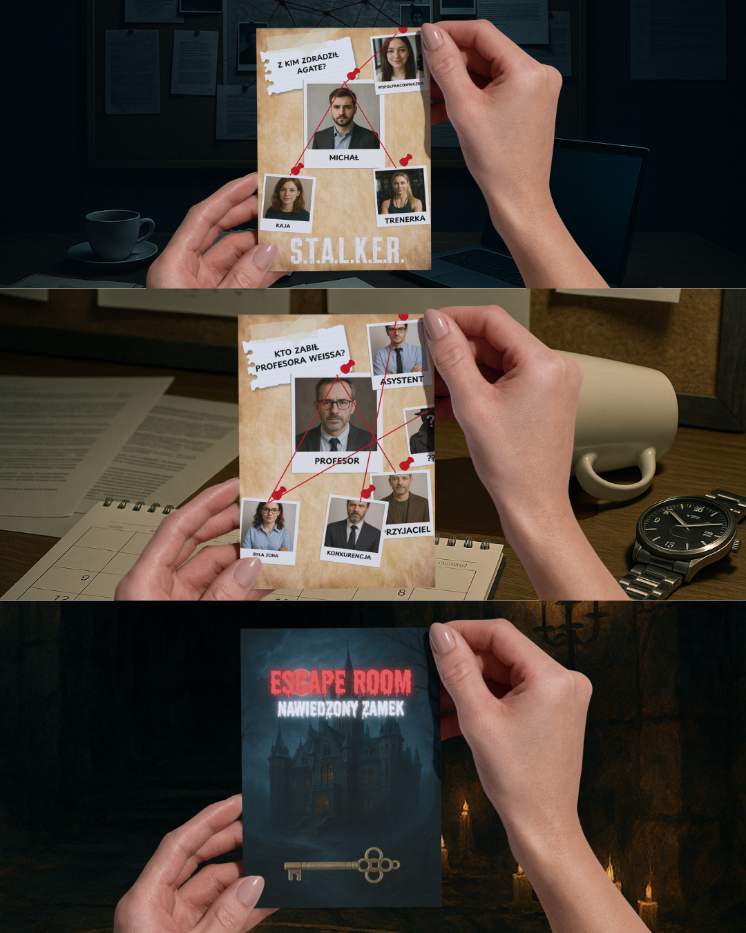 Zestaw: "Kto zabił profesora Weissa?", " Nawiedzony Zamek",  "S.T.A.L.K.E.R: Z kim zdradził Agatę"